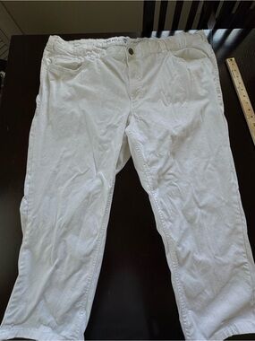 Oak Hill Men’s Chinos, Flat Front, Stretch, White, 46x25